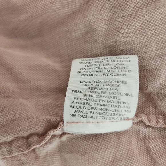 Joie Soft Pink Cotton Pleated Button Down Blouse Roll Tab Sleeves Size XS - Picture 8 of 12